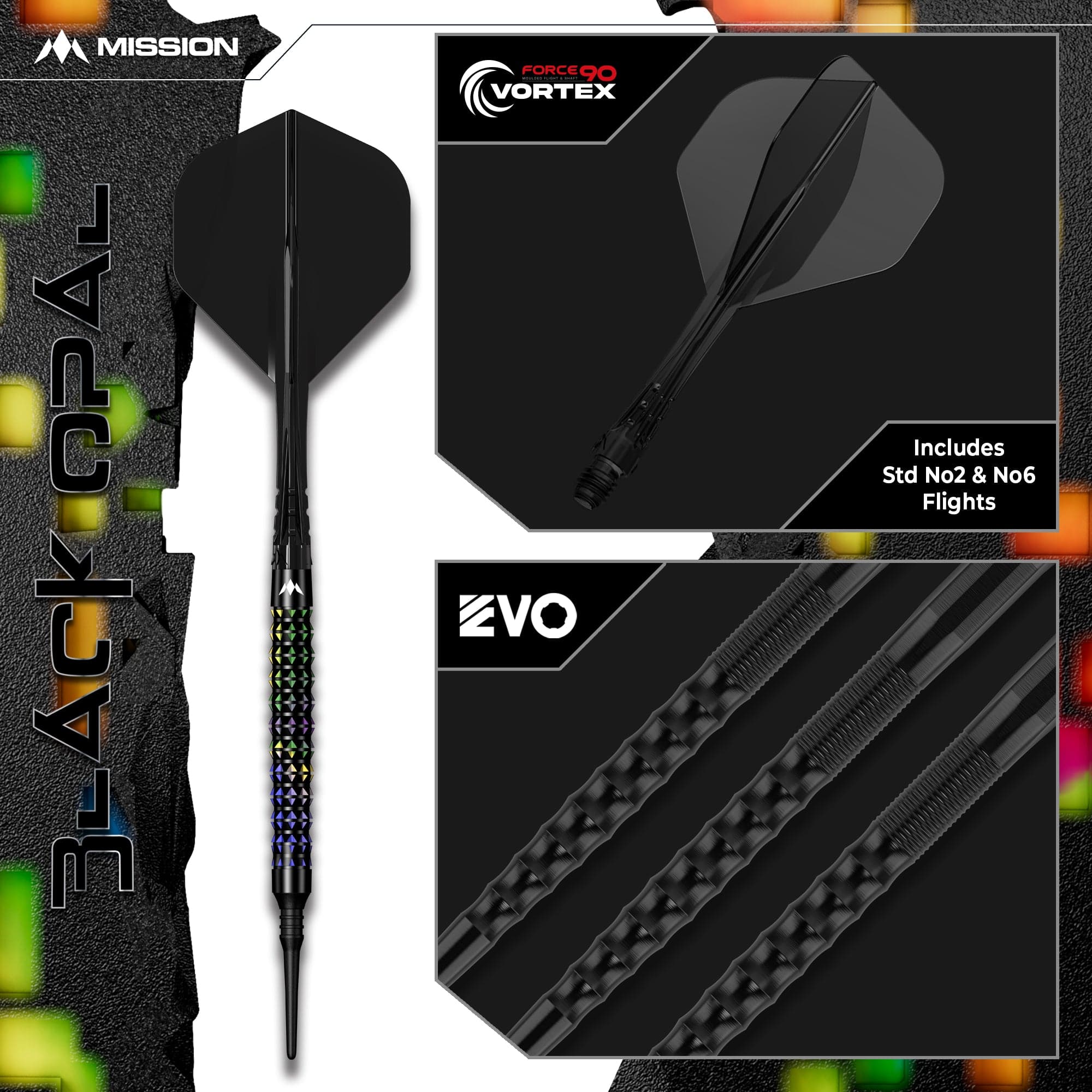 mission-darts-black-opal-fl-chettes-soft-tip-95-tungst-ne-noir-et-corail image 8