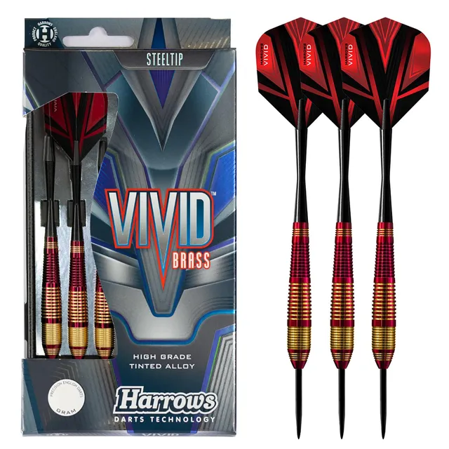 harrows-vivid-brass-rouge-fl-chettes-pointe-acier image 1