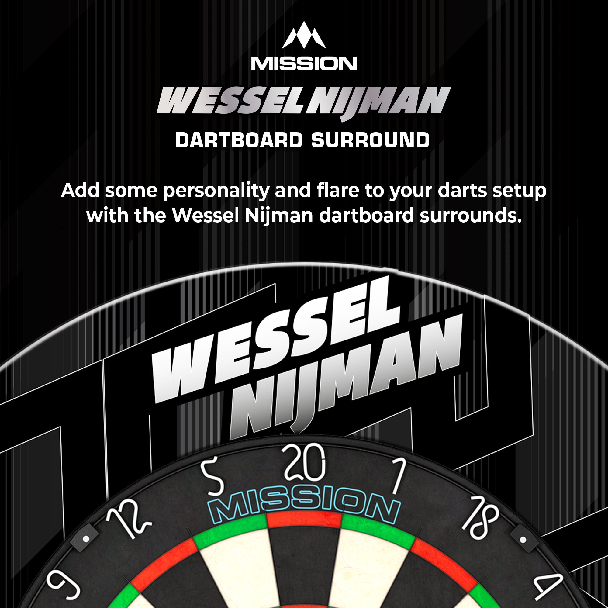 mission-darts-wessel-nijman-contour-de-cible-en-polym-re-logo-joueur image 3
