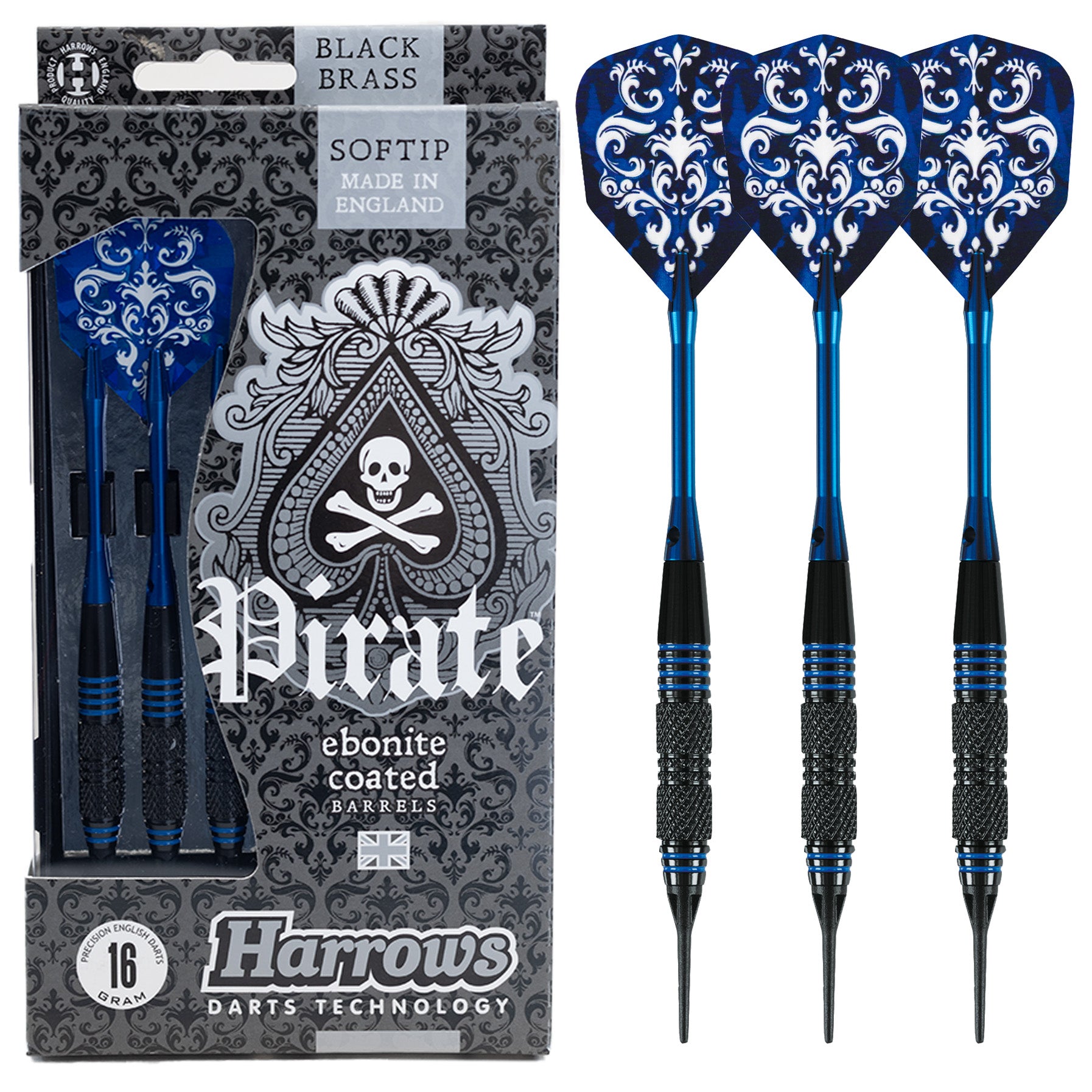 harrows-pirate-blue-fl-chettes-pointe-souple image 1
