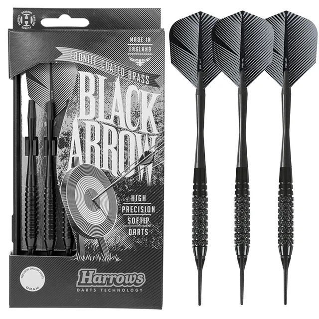 harrows-black-arrow-molet-fl-chettes-pointe-souple-soft-tip image 1