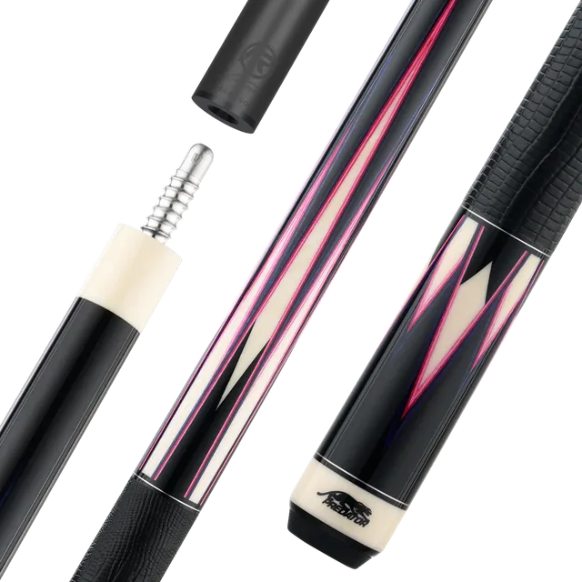 predator-true-splice-16-queue-de-billard-ebony-points-violet-rose-wrap-cuir image 1