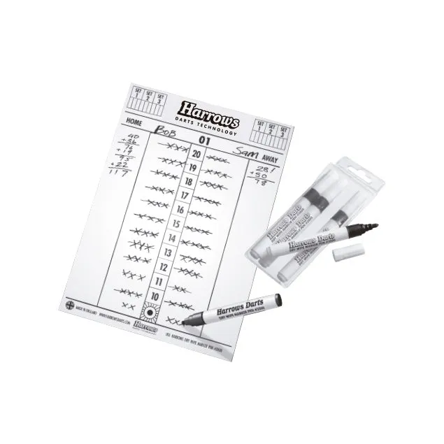 harrows-tableau-de-score-ardoise-blanche-4-marqueurs image 1