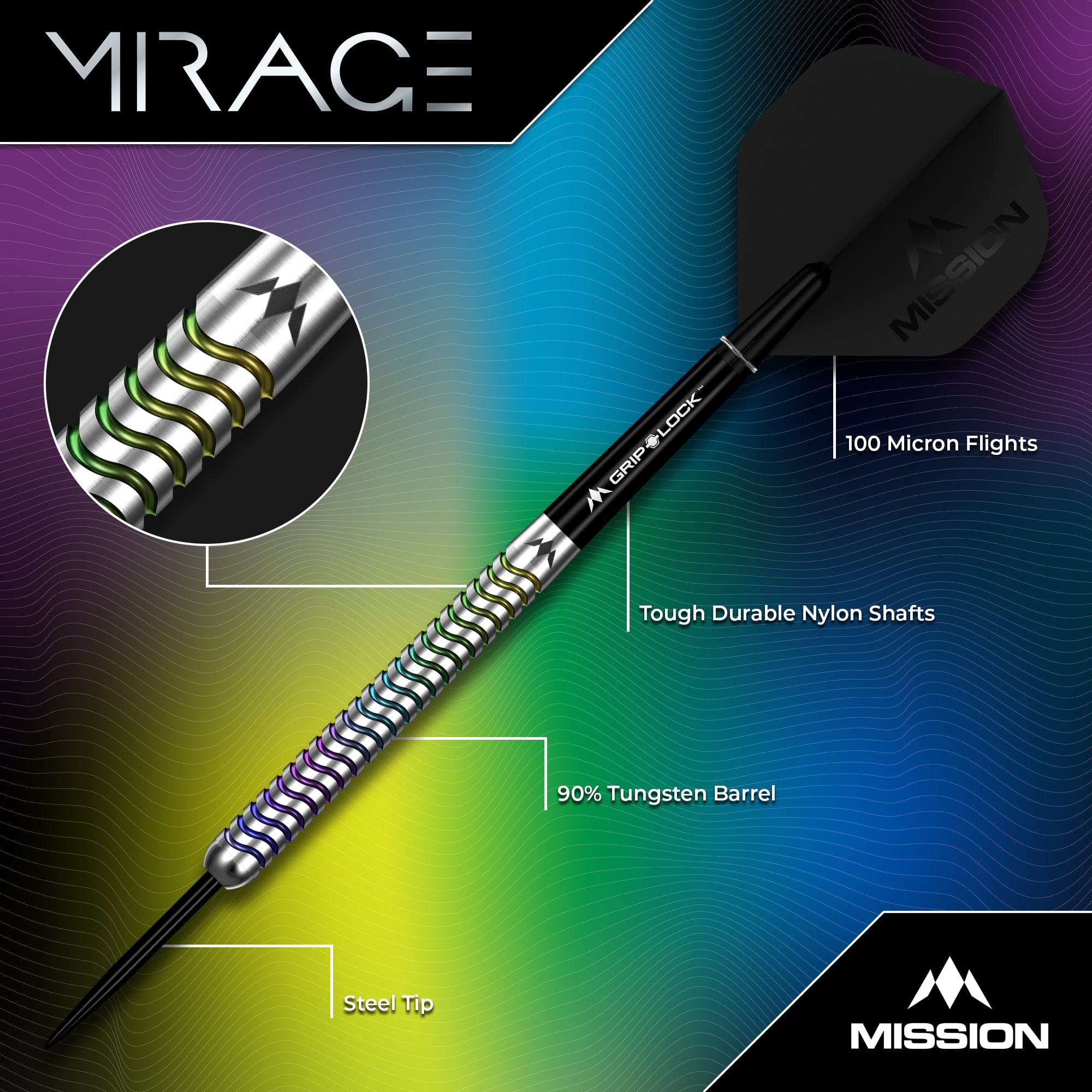mission-darts-mirage-90-tungst-ne-fl-chettes-pointe-acier-23g image 3