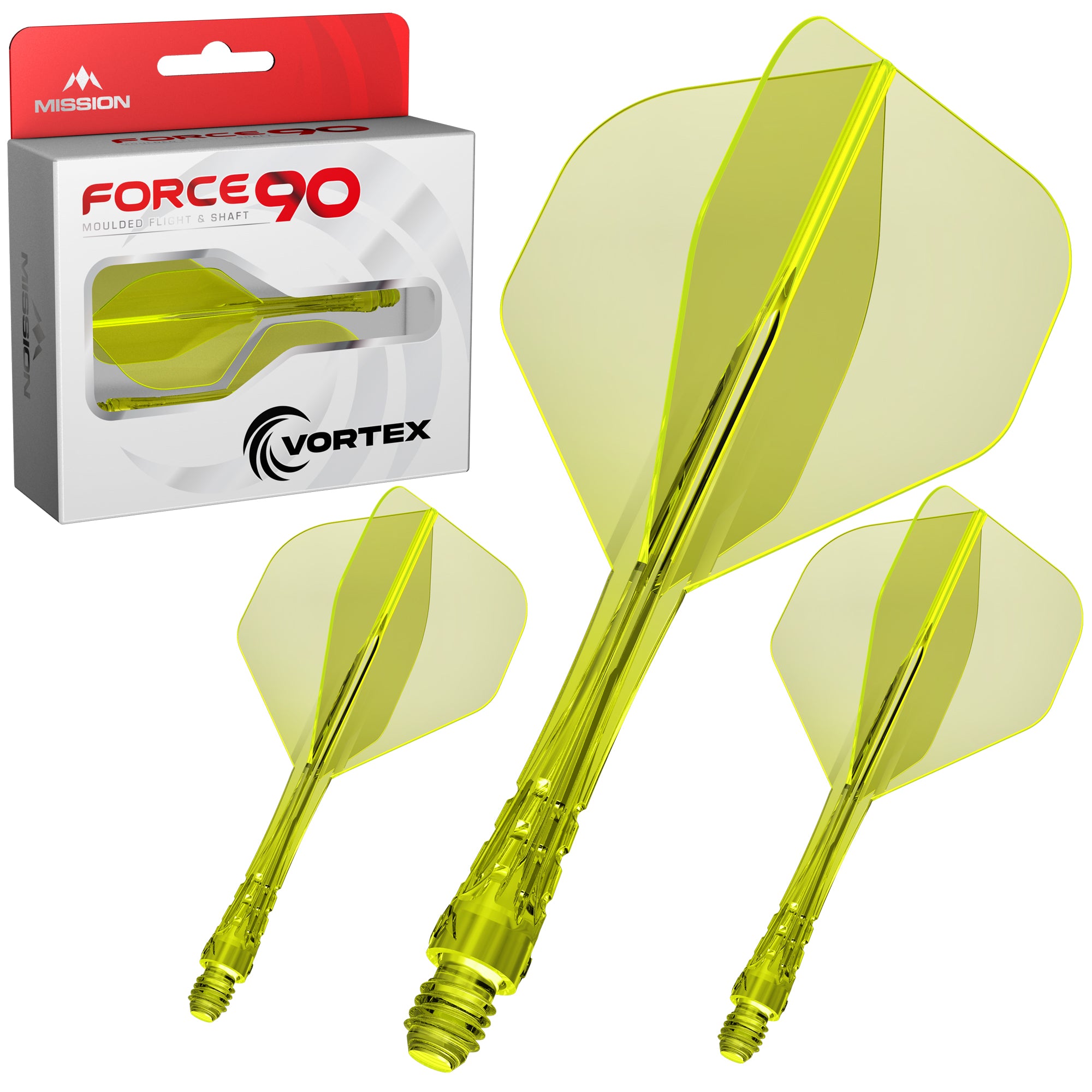 mission-darts-force-90-vortex-syst-me-vol-tige-standard-no2-clear-neon-yellow image 1