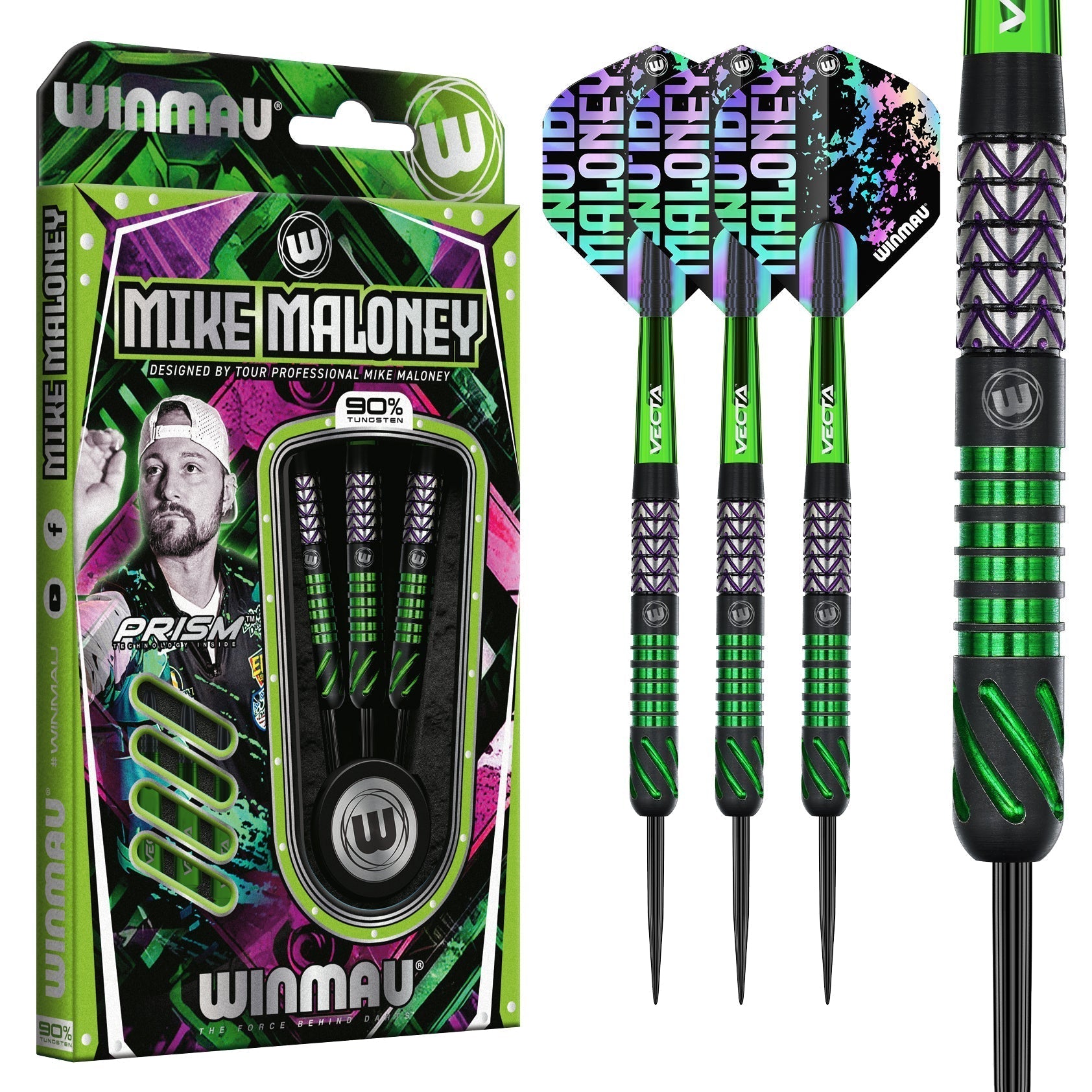 winmau-mike-maloney-fl-chettes-acier-signature image 1