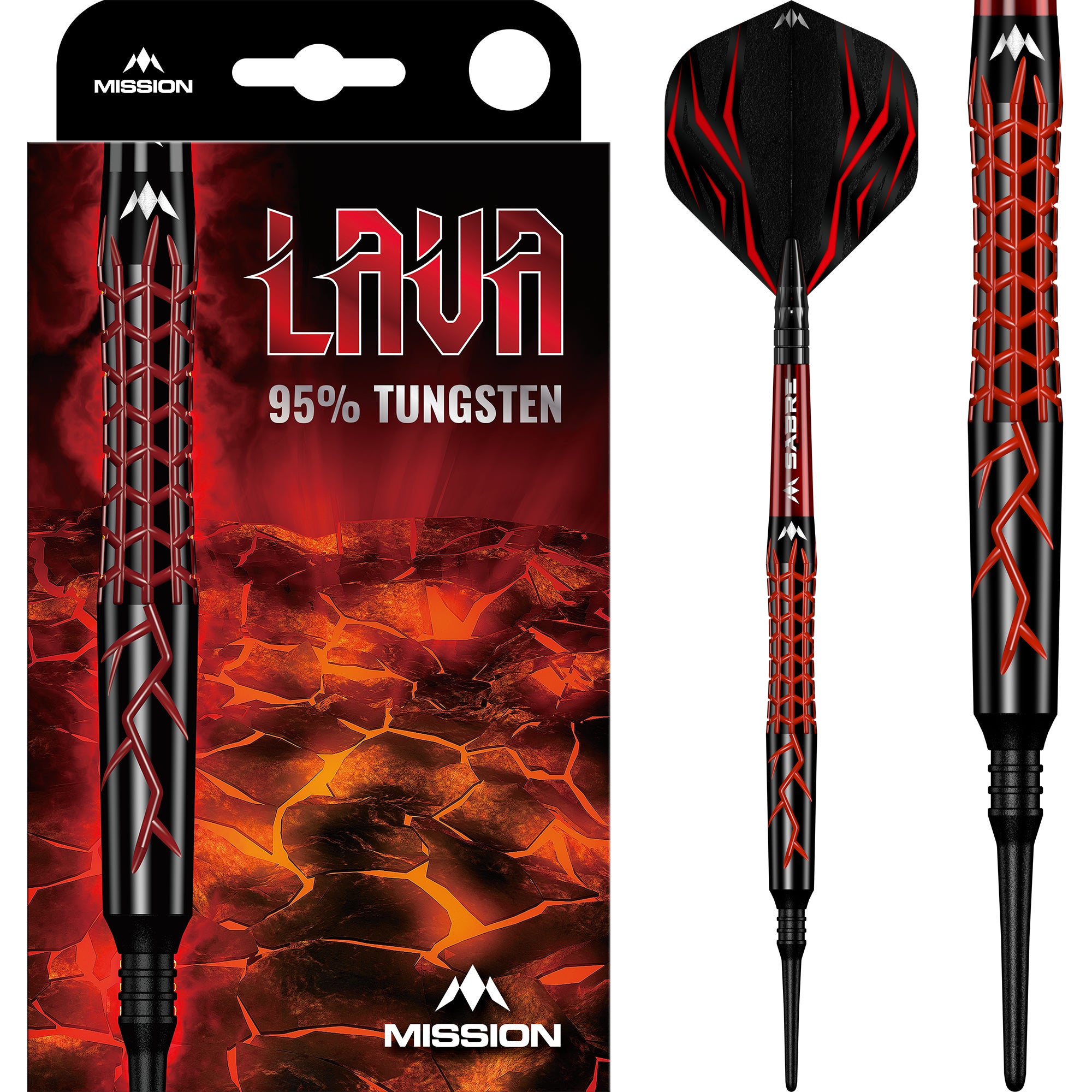 mission-darts-lava-soft-tip-95-tungst-ne-20g-noir-rouge-electro image 1