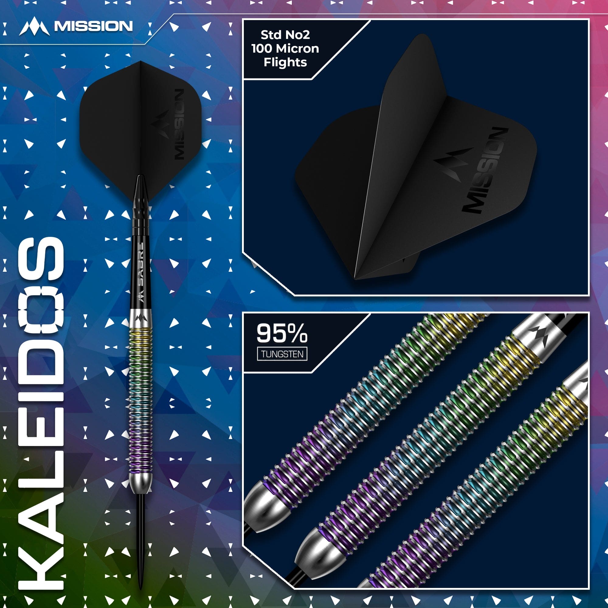 mission-darts-kaleidos-steel-tip-95-tungst-ne-21g-23g-25g image 6