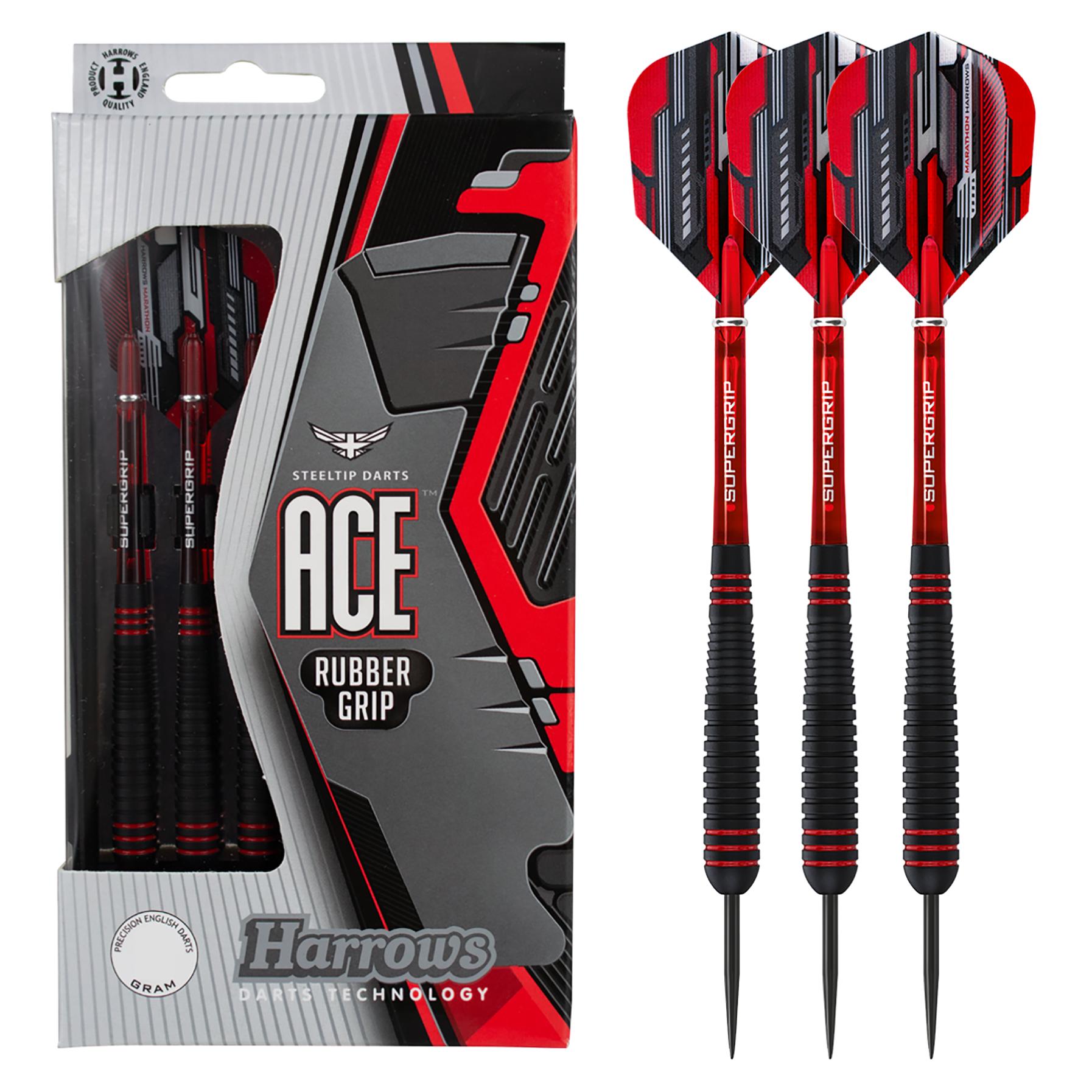 harrows-ace-fl-chettes-pointe-acier-grip-caoutchouc-vulcanis image 1