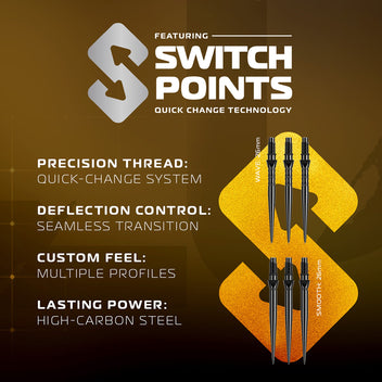 winmau-exion-switch-point-parallel-fl-chettes-pointe-acier-noir-or image 4