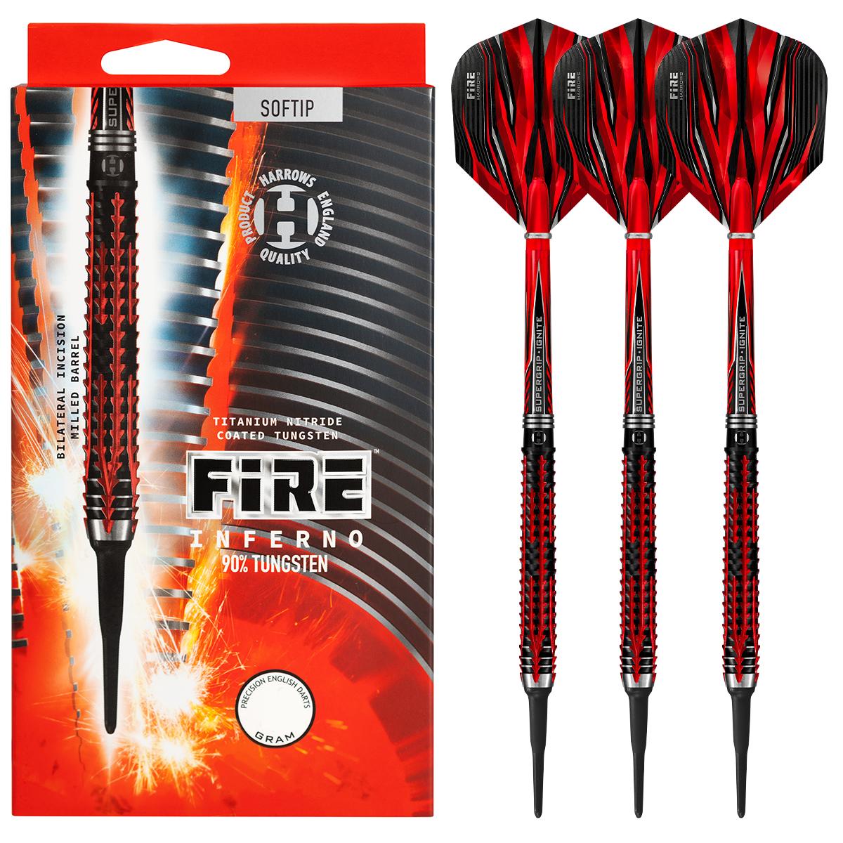 harrows-fire-inferno-90-soft-tip-fl-chettes-pointe-souple-tungst-ne image 1