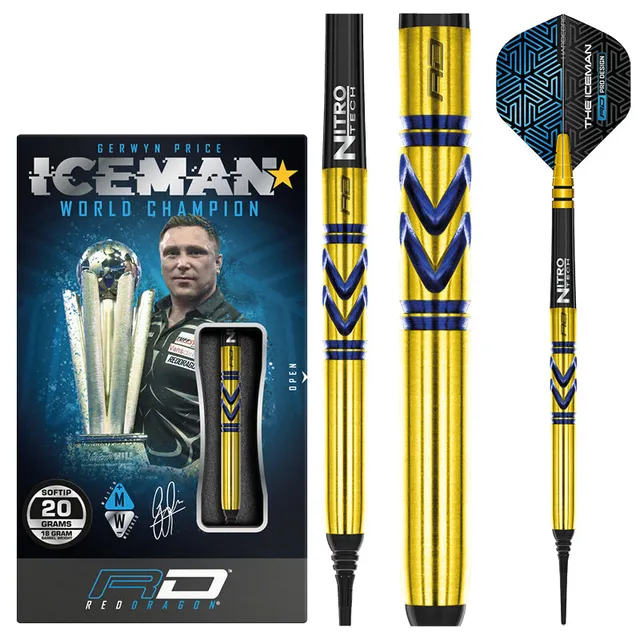 red-dragon-darts-gerwyn-price-avalanche-gold-fl-chettes-pointe-souple image 1