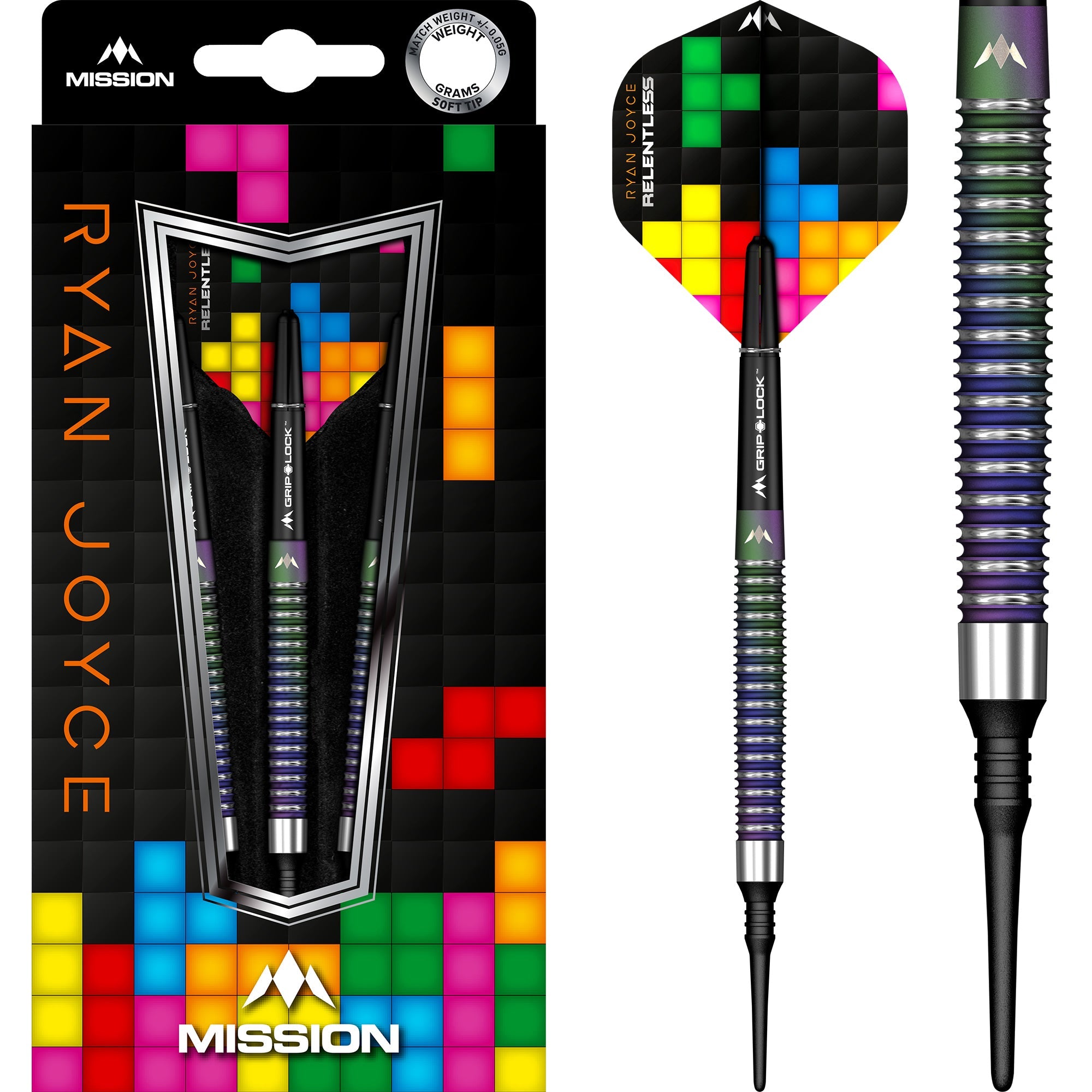 mission-darts-ryan-joyce-relentless-pvd-coral-21g-soft-tip-fl-chettes-pointe-sou image 1