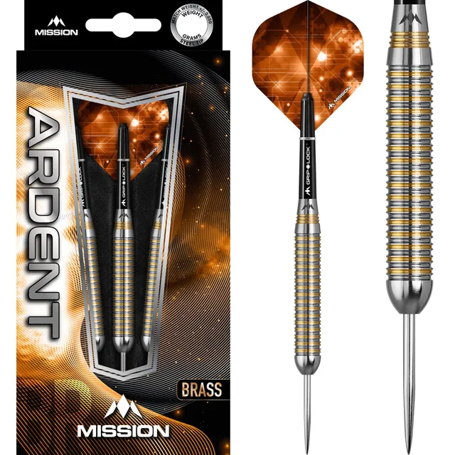 mission-darts-ardent-m1-steel-tip-laiton-23g-nez-rond-rainur image 1