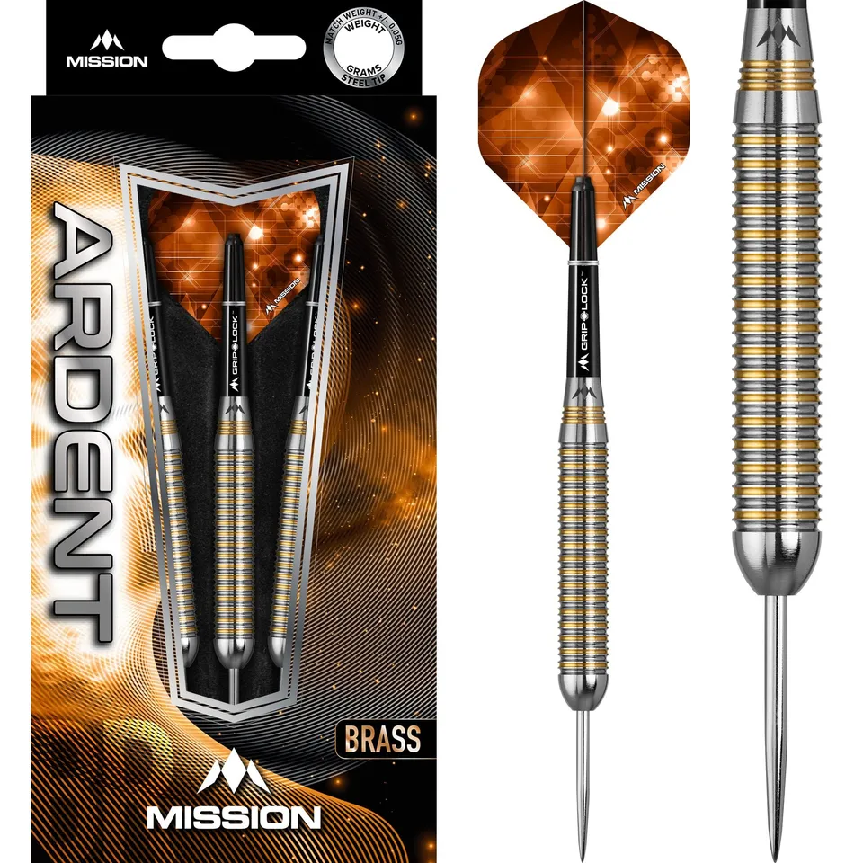 mission-darts-ardent-m1-steel-tip-laiton-23g-nez-rond-rainur image 1