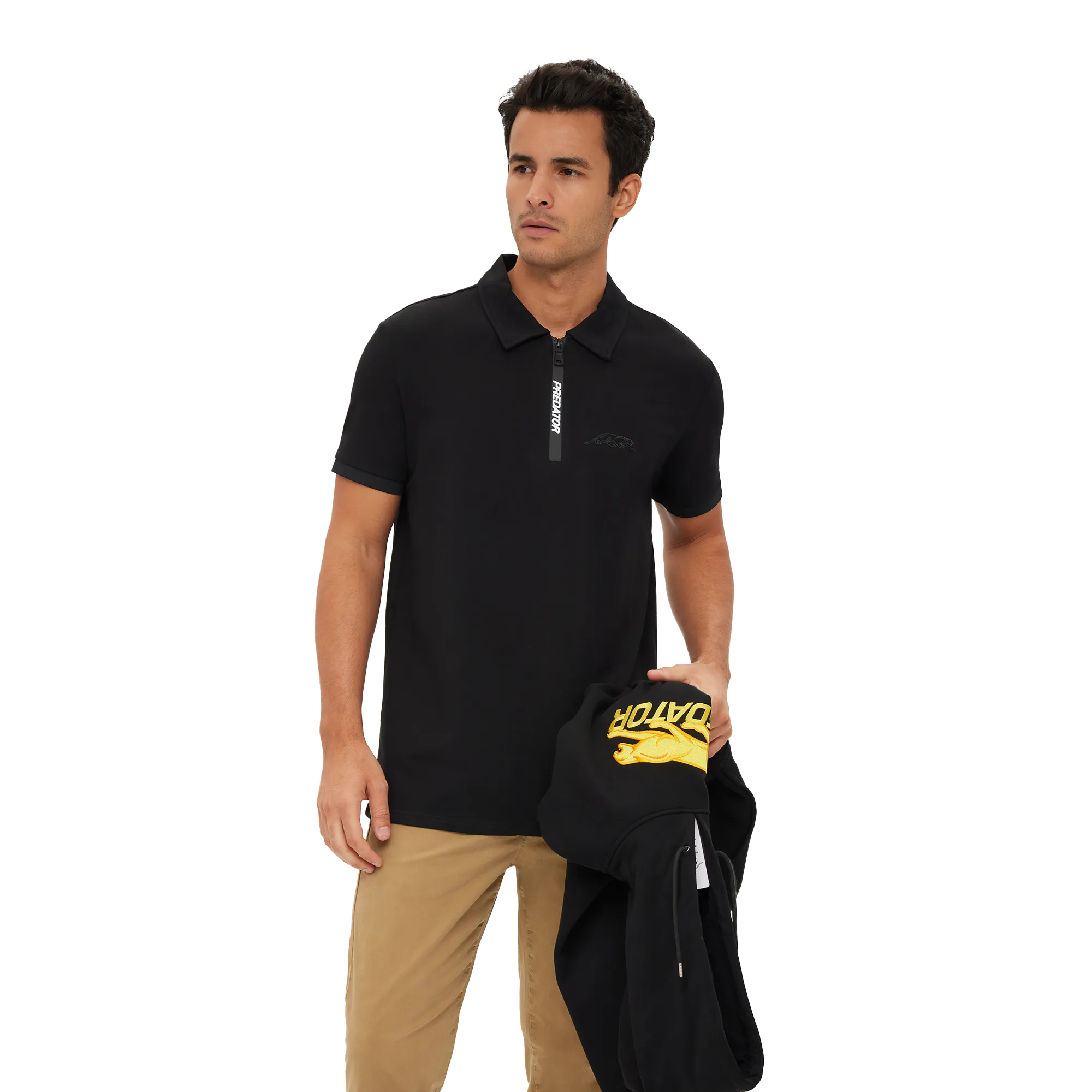 predator-polo-black-cat-quarter-zip-unisexe-noir image 3