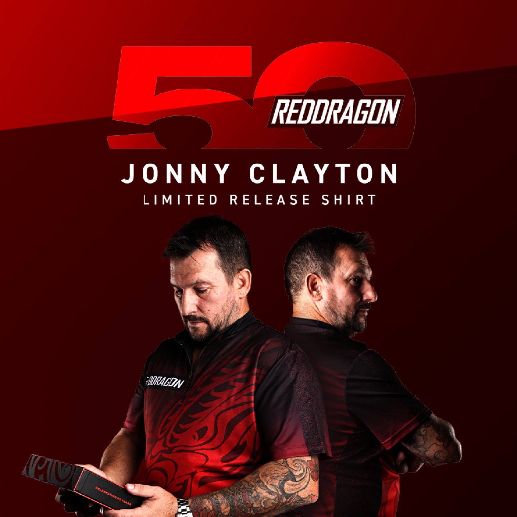 red-dragon-jonny-clayton-limited-edition-tour-polo-noir-dragon-tribal image 3