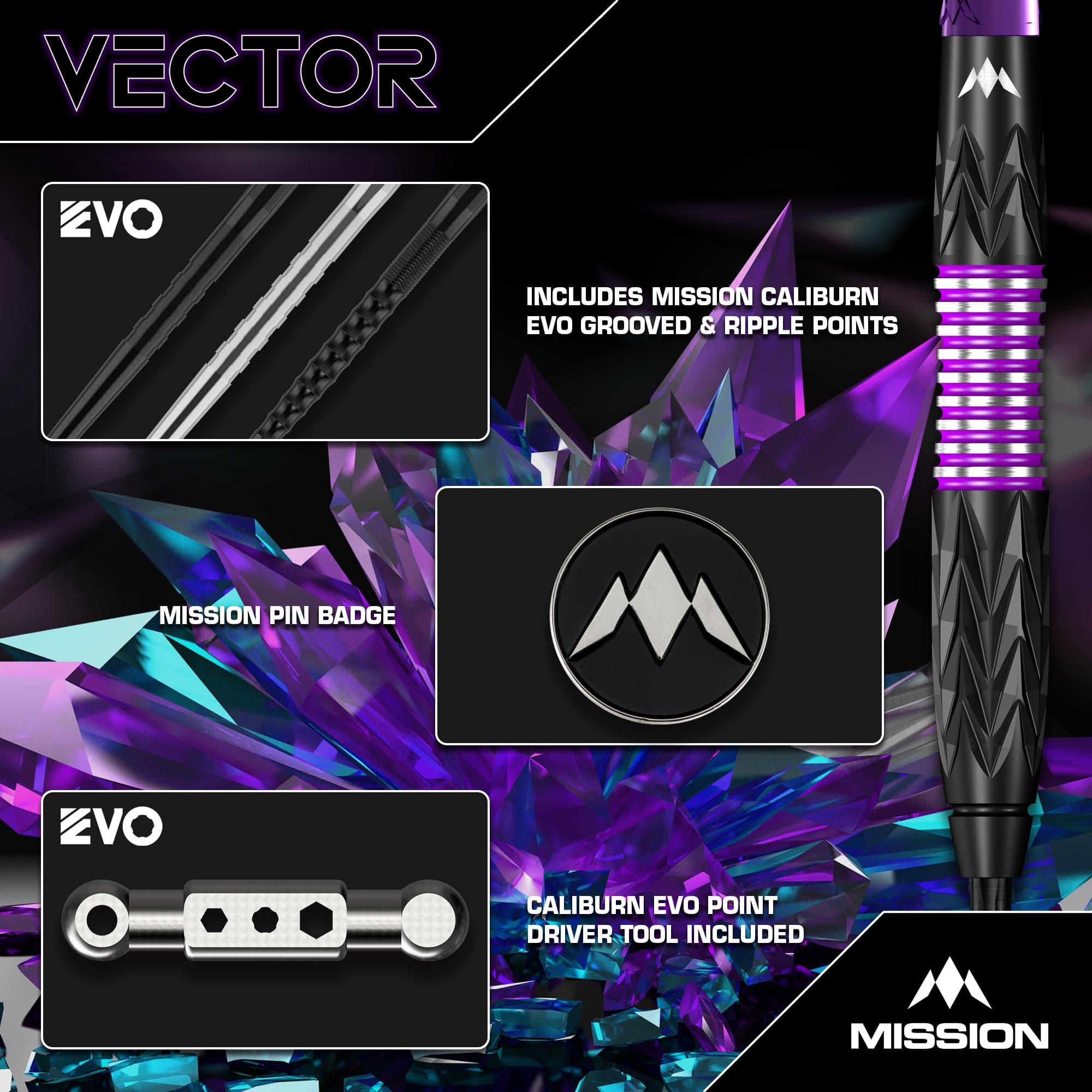 mission-darts-vector-fl-chettes-pointe-acier-95-tungst-ne-black-pvd-violet image 6
