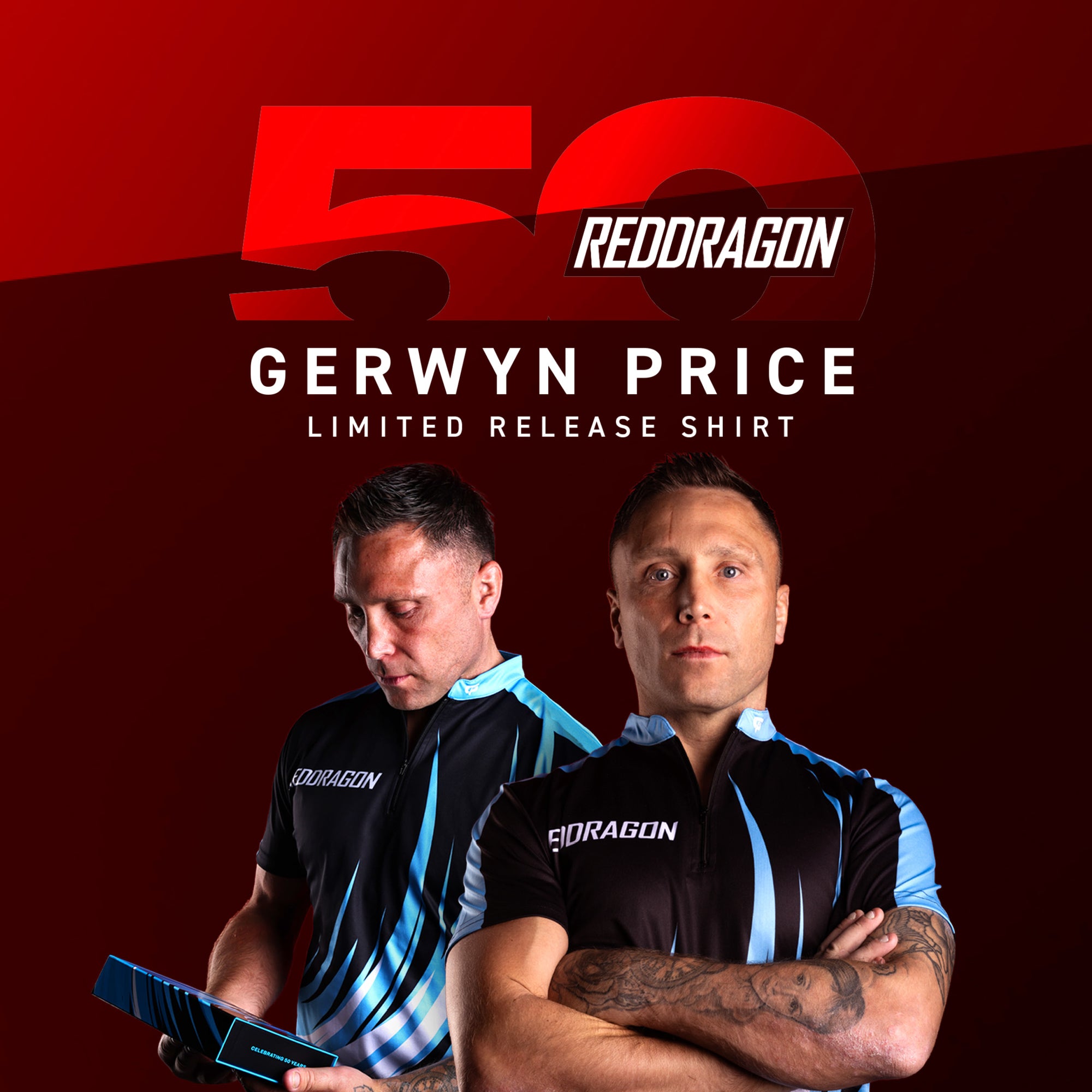 red-dragon-darts-gerwyn-price-player-limited-edition-tour-polo-polo-de-fl-chette image 3