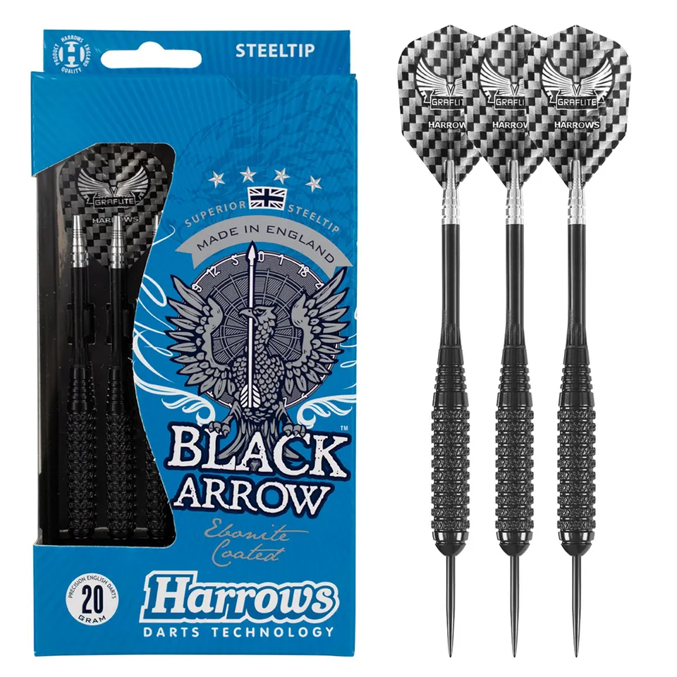 harrows-black-arrow-fl-chettes-pointe-acier-23g-laiton-noir image 1