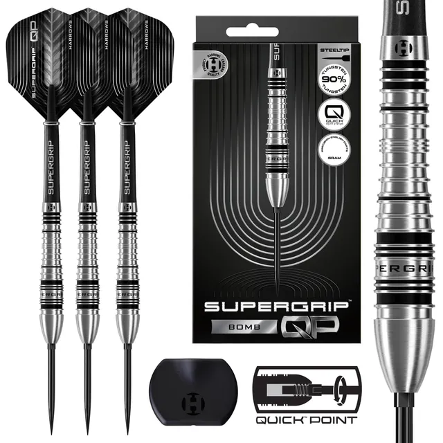 harrows-supergrip-qp-bomb-90-quick-point-fl-chettes-steel-tip image 1
