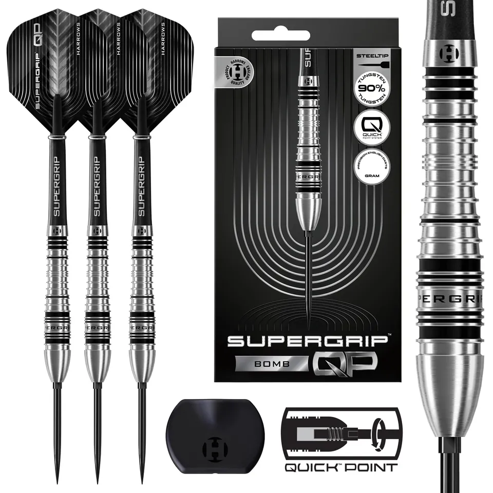 harrows-supergrip-qp-bomb-90-quick-point-fl-chettes-steel-tip image 1