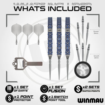 winmau-lunaris-90-fl-chettes-pointe-acier-parallel-switch-point image 2