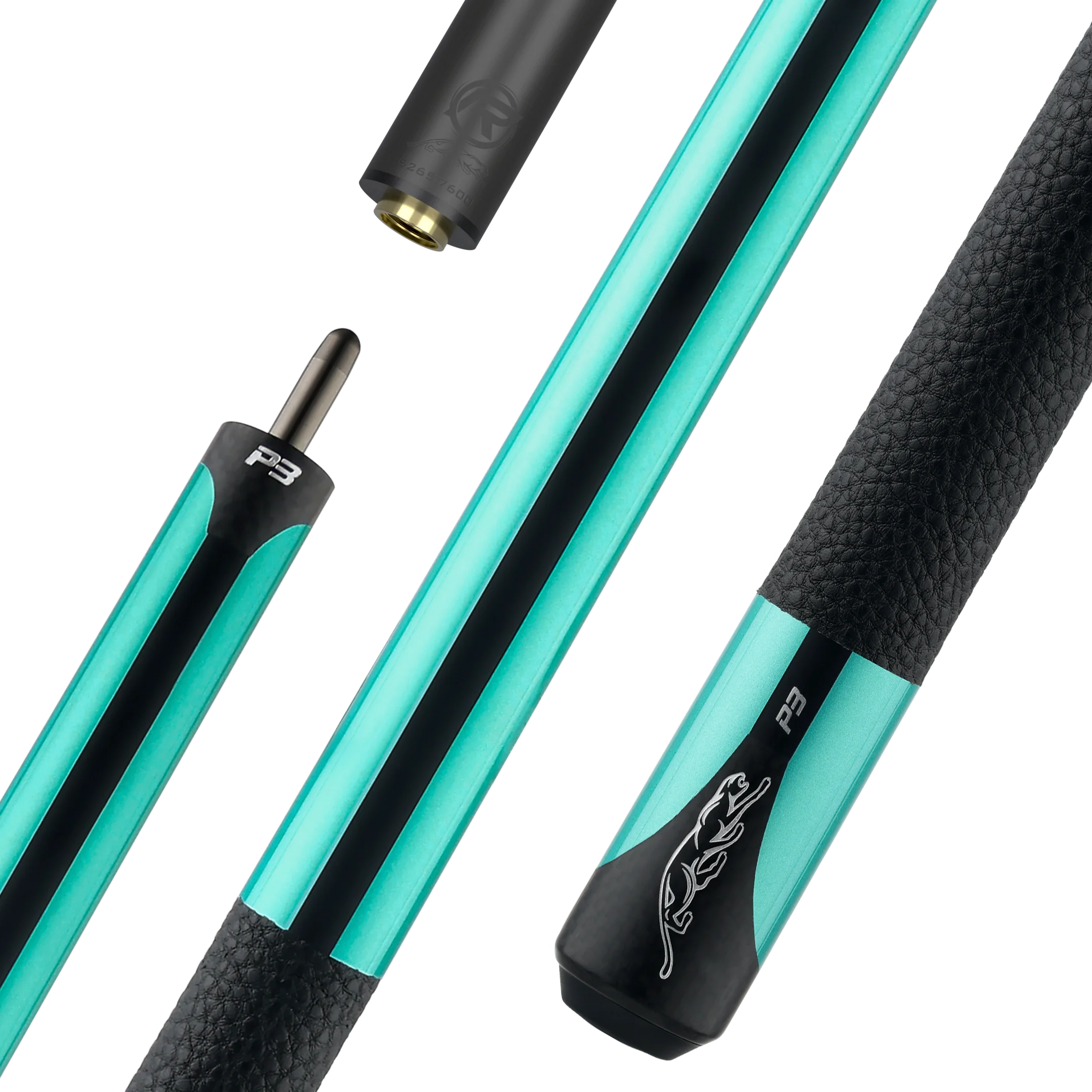 predator-p3-queue-de-billard-teal-bande-noire-enroulement-cuir-luxe image 1