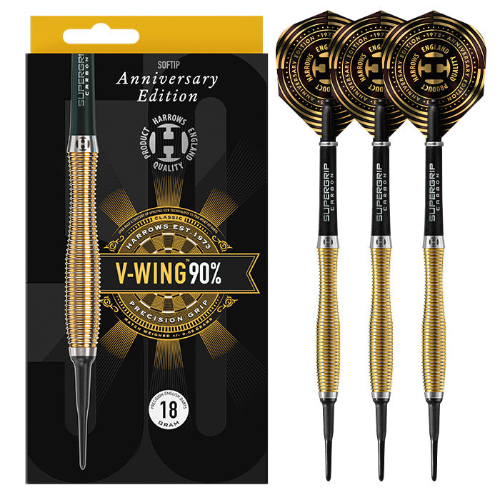 harrows-v-wing-90-soft-tip-fl-chettes-pointe-plastique-18g image 1
