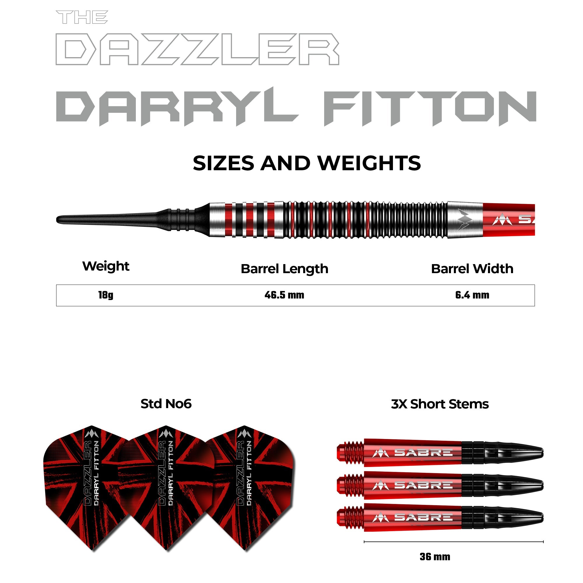 mission-darryl-fitton-the-dazzler-fl-chettes-soft-tip-18g-noir-et-rouge-lectro image 6