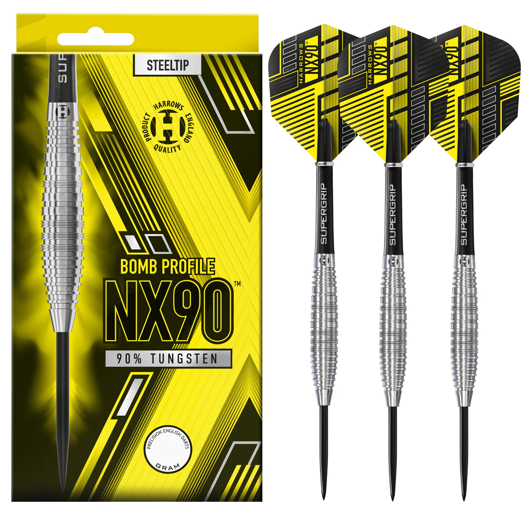 harrows-nx90-bomb-fl-chettes-pointe-acier-90-tungst-ne image 1