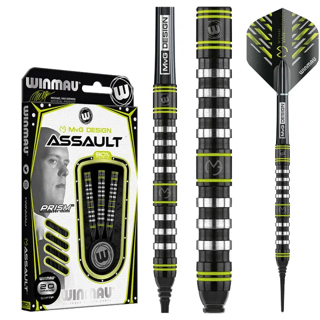 winmau-mvg-assault-fl-chettes-pointe-souple-soft-tip image 1