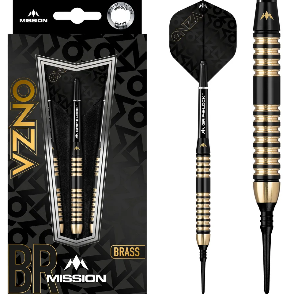 mission-darts-onza-m4-fl-chettes-soft-tip-laiton-black-gold-19-g image 1