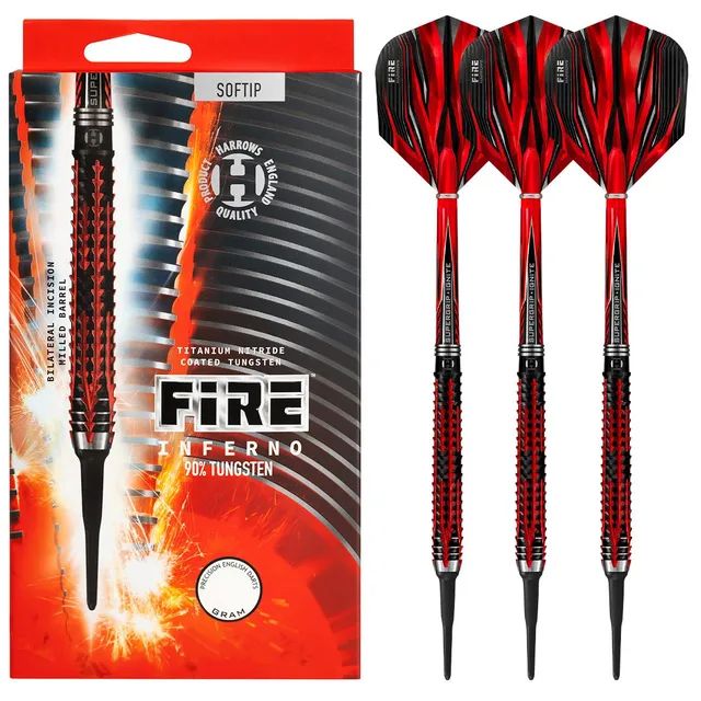 harrows-fire-inferno-90-soft-tip-fl-chettes-pointe-souple-tungst-ne image 1