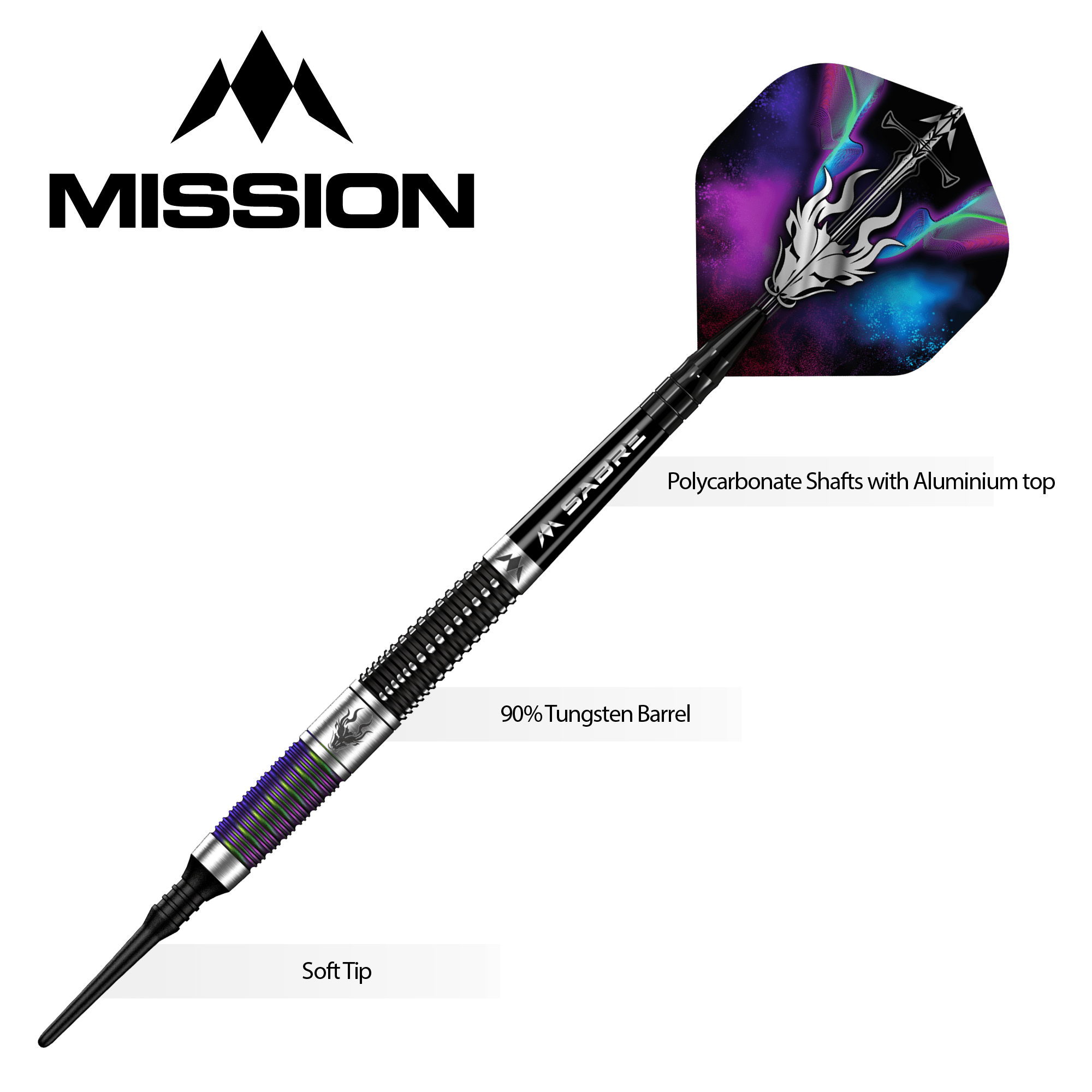 mission-darts-occult-fl-chettes-soft-tip-90-tungst-ne-18g-noir-corail image 8