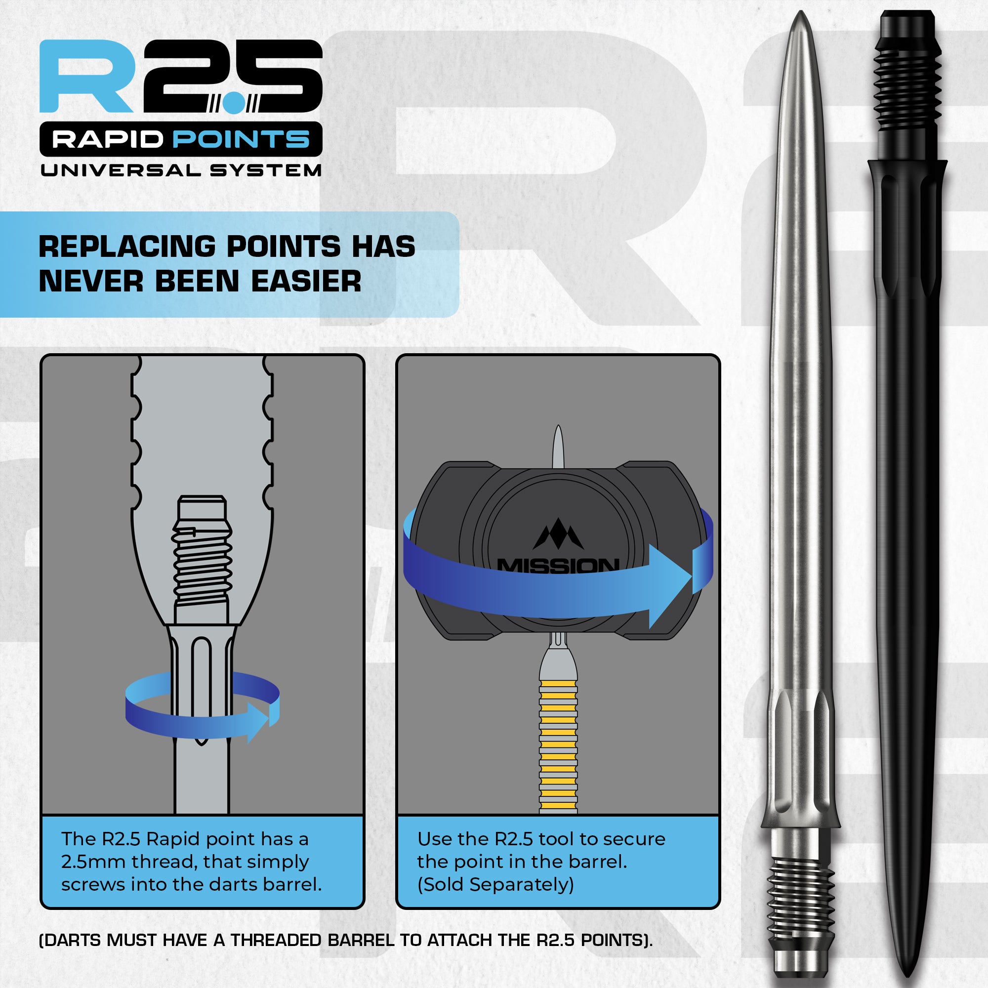 mission-darts-r2-5-rapid-pointes-steel-tip-sm1-silver-black-30-35-40mm image 6
