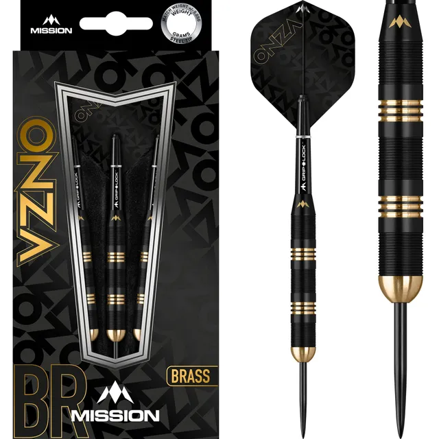mission-darts-onza-m1-black-gold-fl-chettes-pointe-acier-laiton image 1
