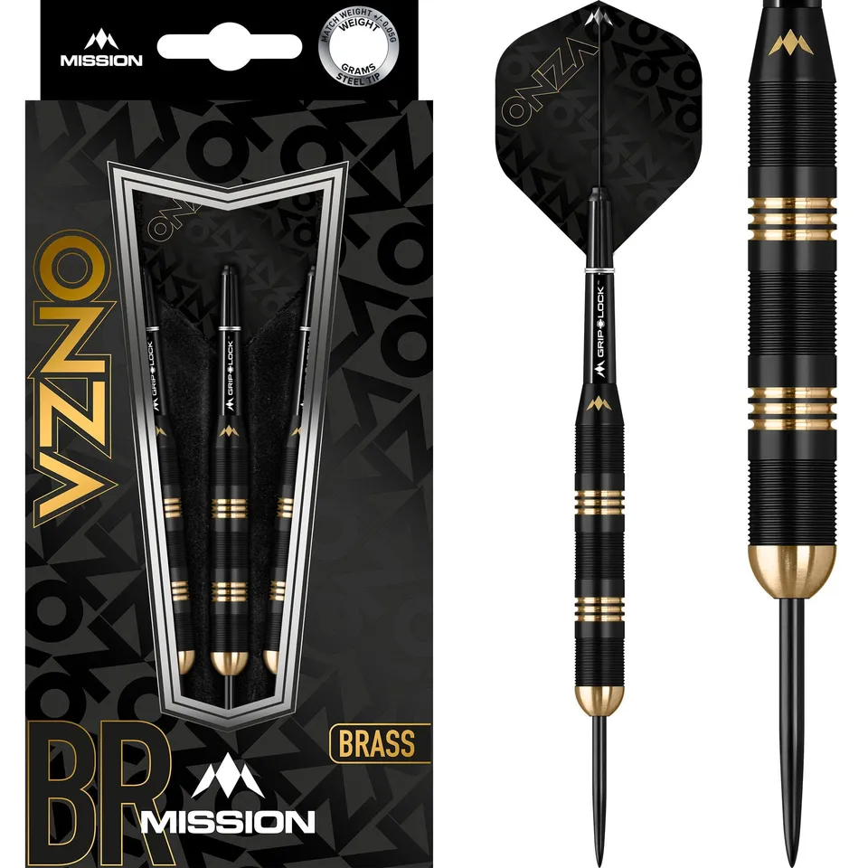 mission-darts-onza-m1-black-gold-fl-chettes-pointe-acier-laiton image 1