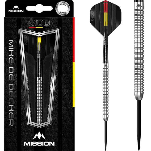 mission-darts-mike-de-decker-fl-chettes-steel-tip-95-tungst-ne-argent image 1