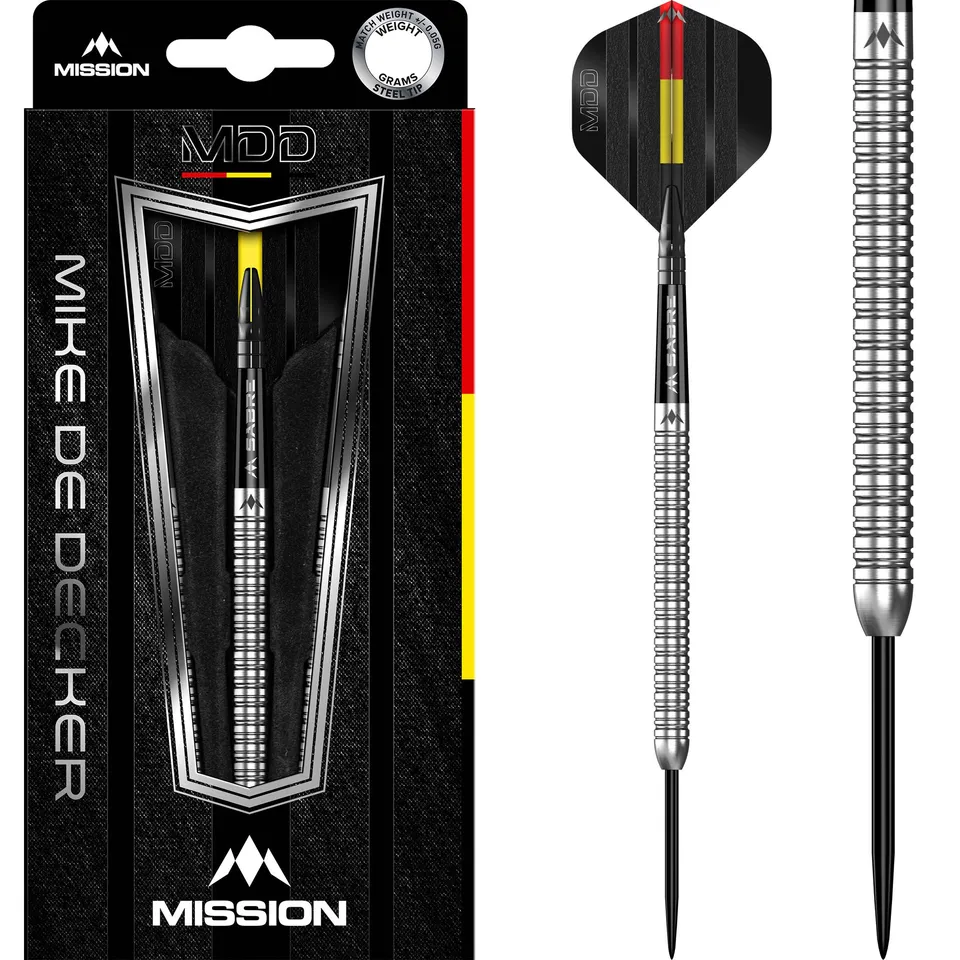 mission-darts-mike-de-decker-fl-chettes-steel-tip-95-tungst-ne-argent image 1