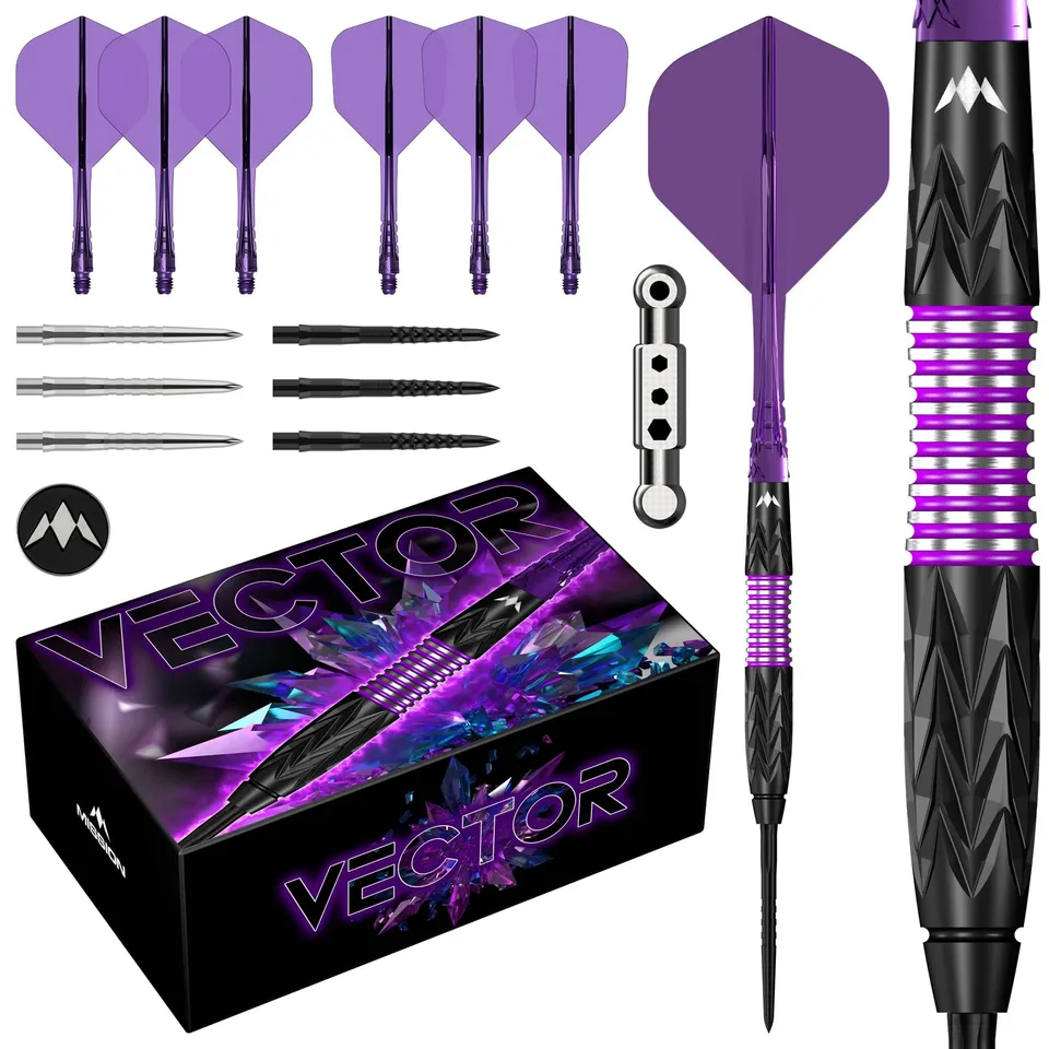 mission-darts-vector-fl-chettes-pointe-acier-95-tungst-ne-black-pvd-violet image 1