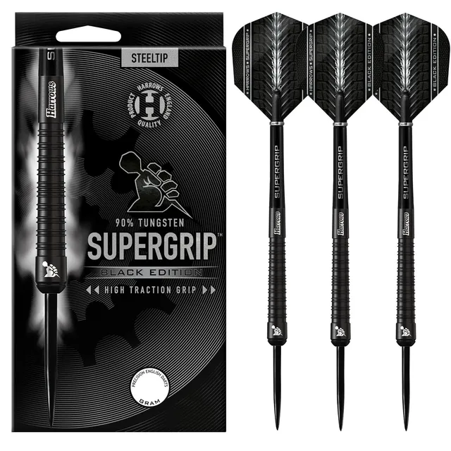 harrows-supergrip-90-black-edition-fl-chettes-pointe-acier image 1