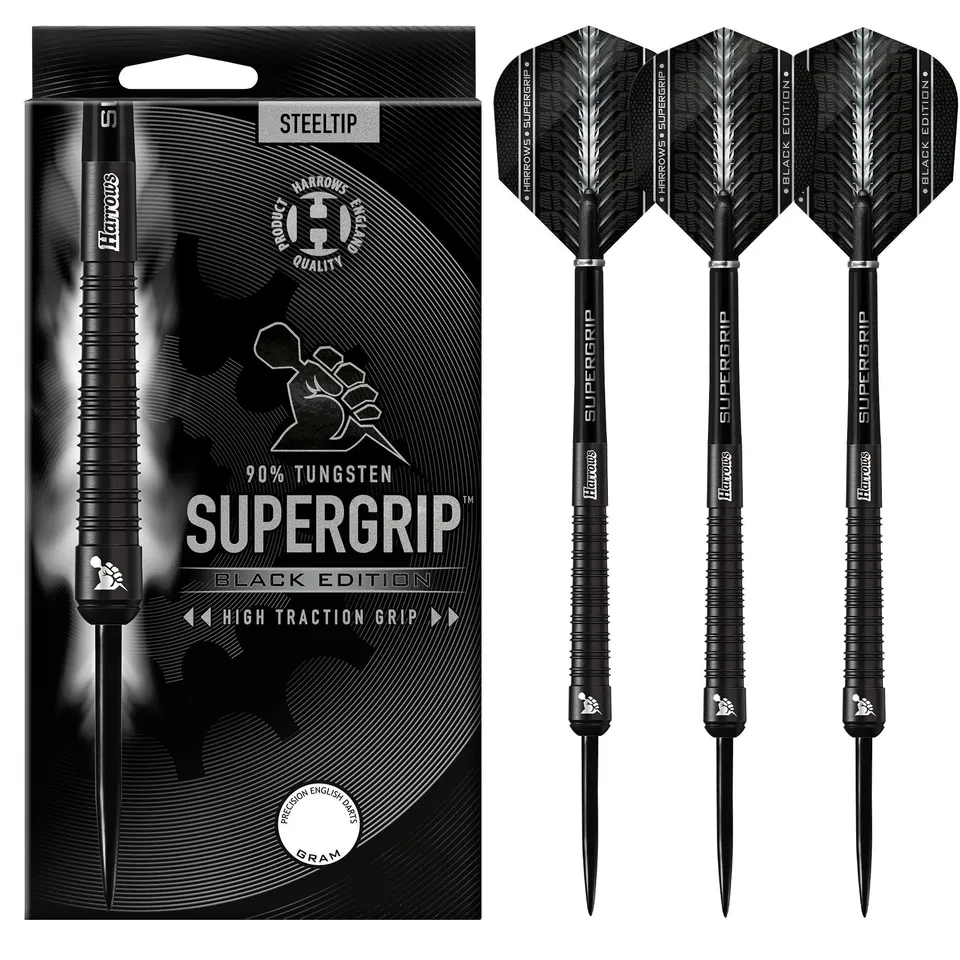 harrows-supergrip-90-black-edition-fl-chettes-pointe-acier image 1
