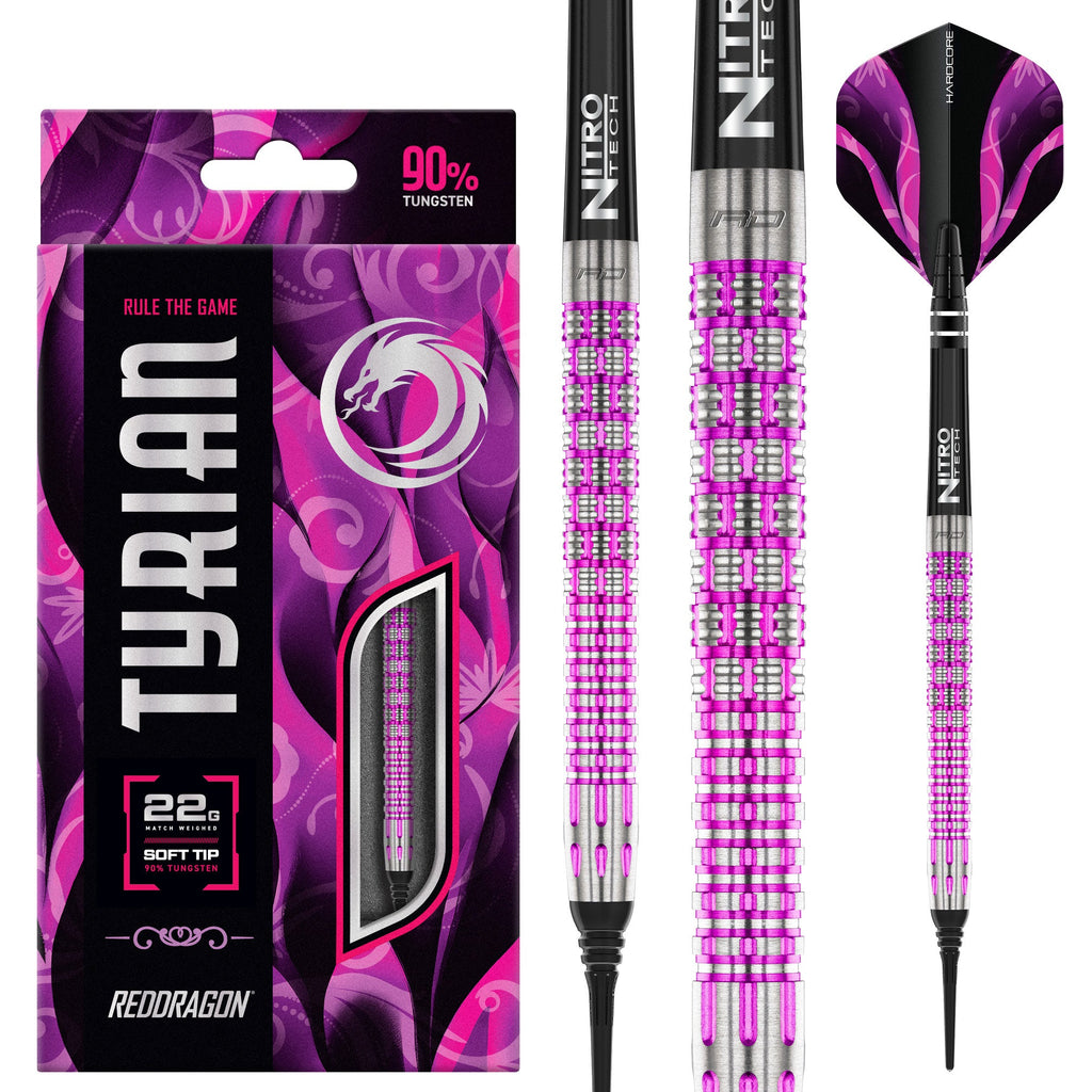 red-dragon-darts-tyrian-soft-tip-fl-chettes-pointe-souple-violettes image 1