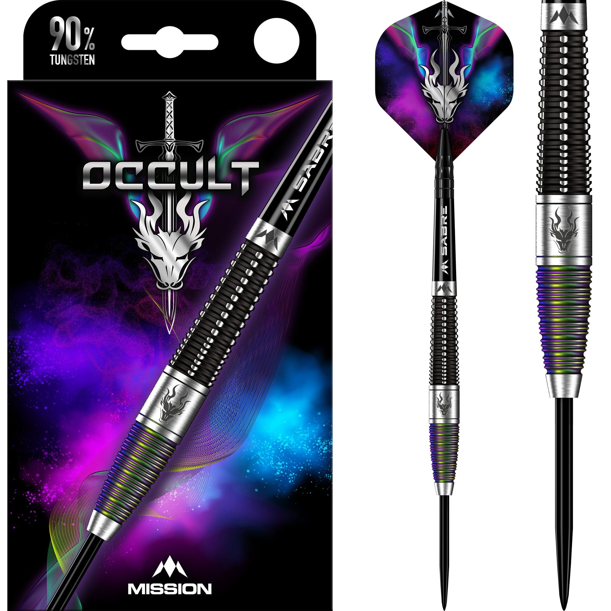 mission-darts-occult-fl-chettes-steel-tip-90-tungst-ne-black-coral-pvd image 1