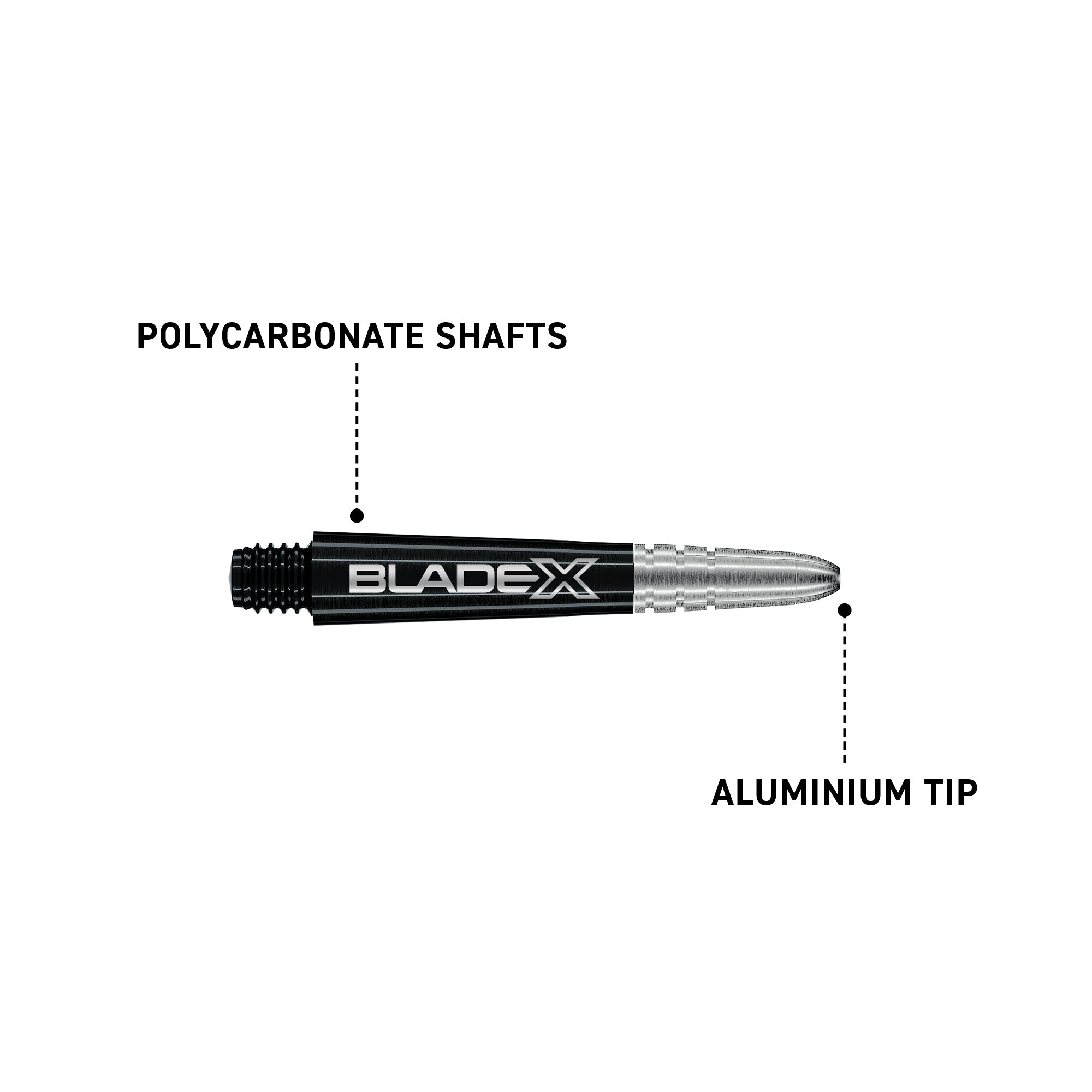 winmau-blade-x-vecta-shafts-tiges-courtes-noir-argent image 3