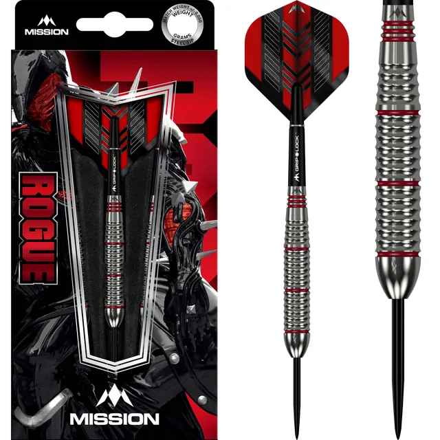 mission-darts-rogue-fl-chettes-acier-laiton-22-g-argent-rouge image 1