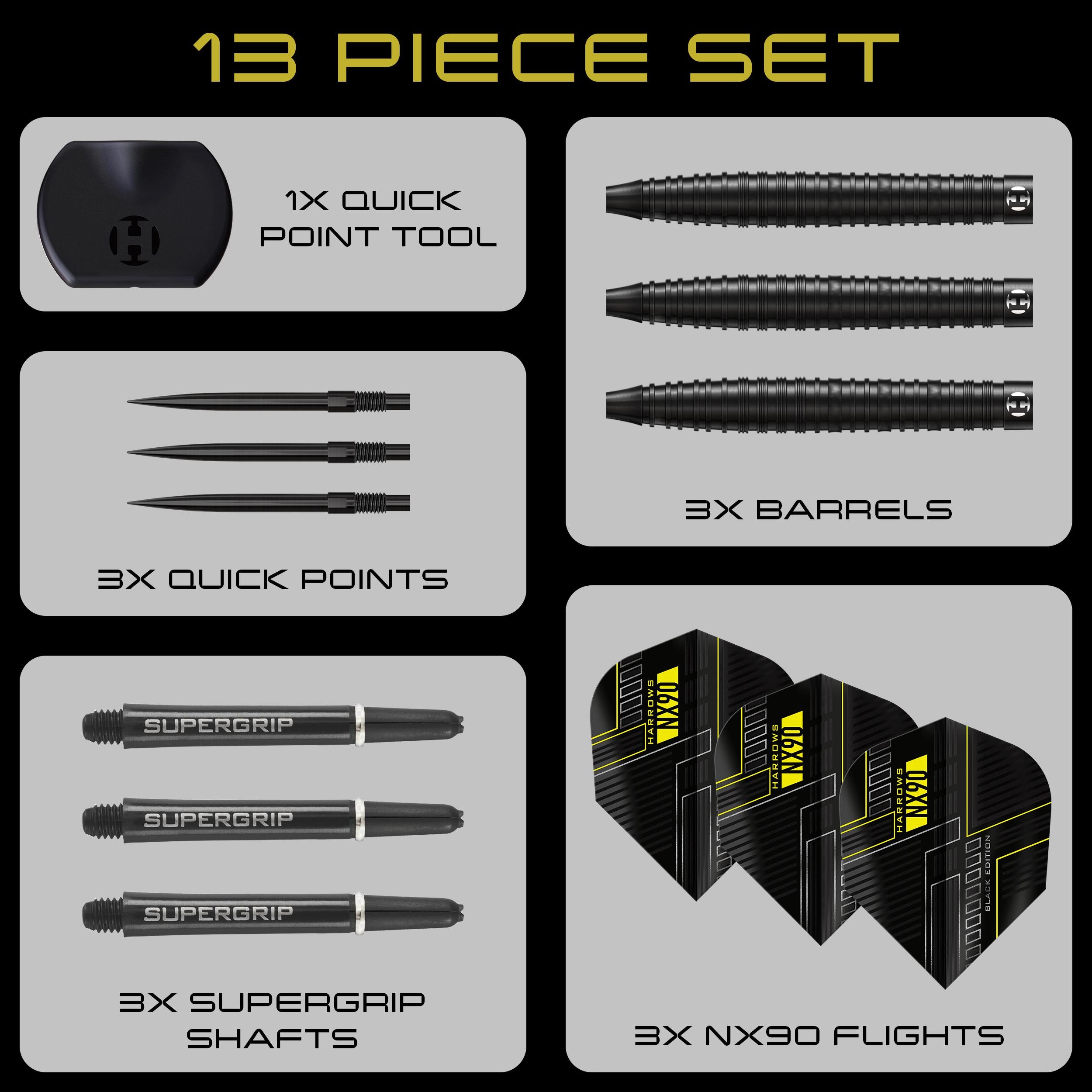 harrows-nx90-90-black-edition-quick-point-fl-chettes-pointe-acier image 6