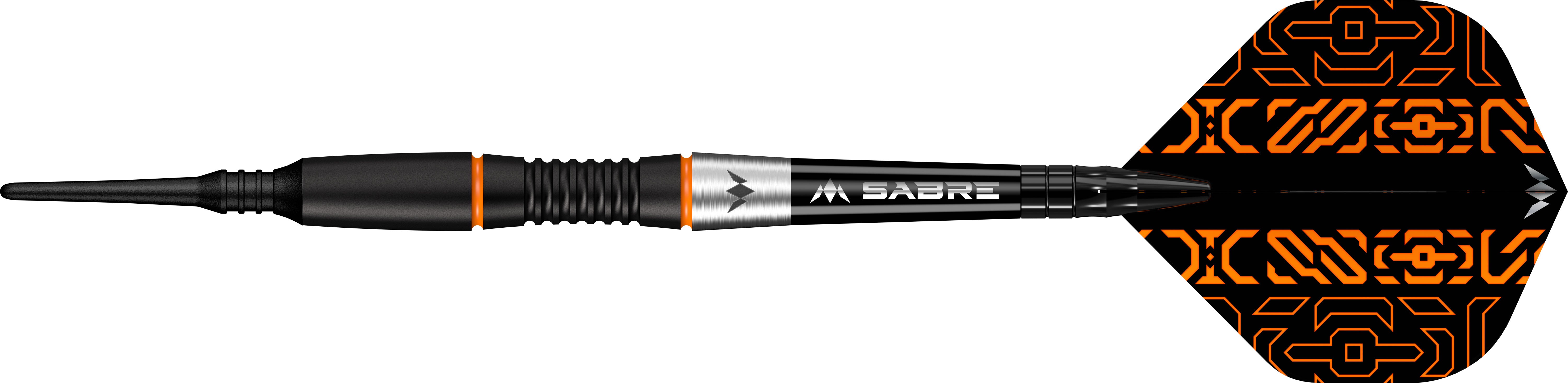mission-darts-horizon-soft-tip-95-tungst-ne-black-pvd-orange-centre-weighted image 2