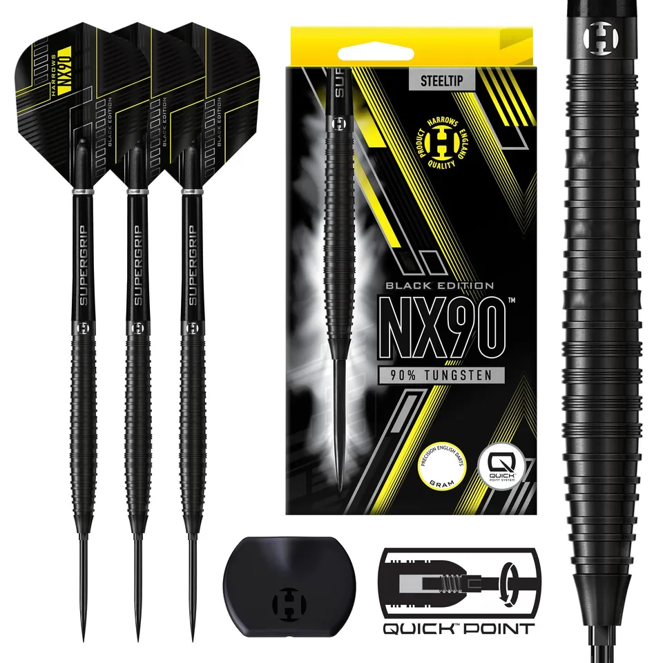 harrows-nx90-90-black-edition-quick-point-fl-chettes-pointe-acier image 1